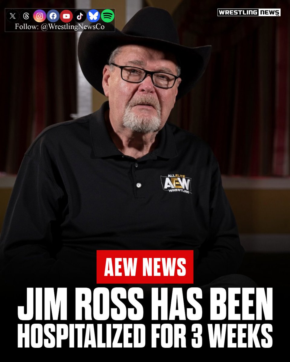 WrestlingNewsCo's tweet photo. Sending best wishes to WWE Hall of Famer Jim Ross. https://t.co/pgcaFec2Hz https://t.co/IvGVie2T0O