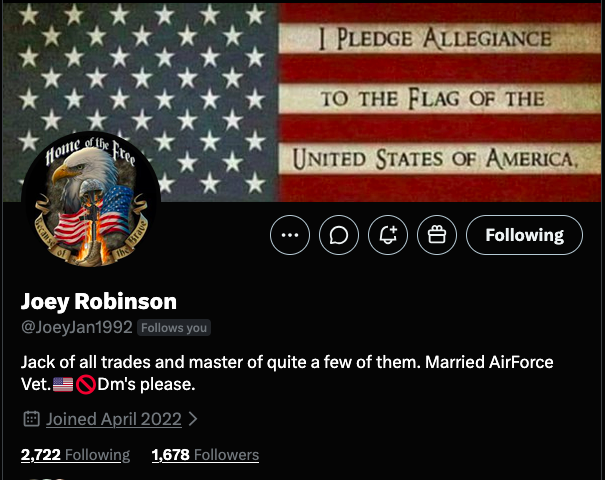 JayJosephVet's tweet photo. Join these 4 United States Veterans in assisting them as they build a foundation

@JoeyJan1992 USAF Vet

@Thelordjim USAF Vet

@Rotorftw USAF Vet

@RogueOle Retired USAF

Do you have a spot for them and meet some great new friends? https://t.co/SREAfNTZbk