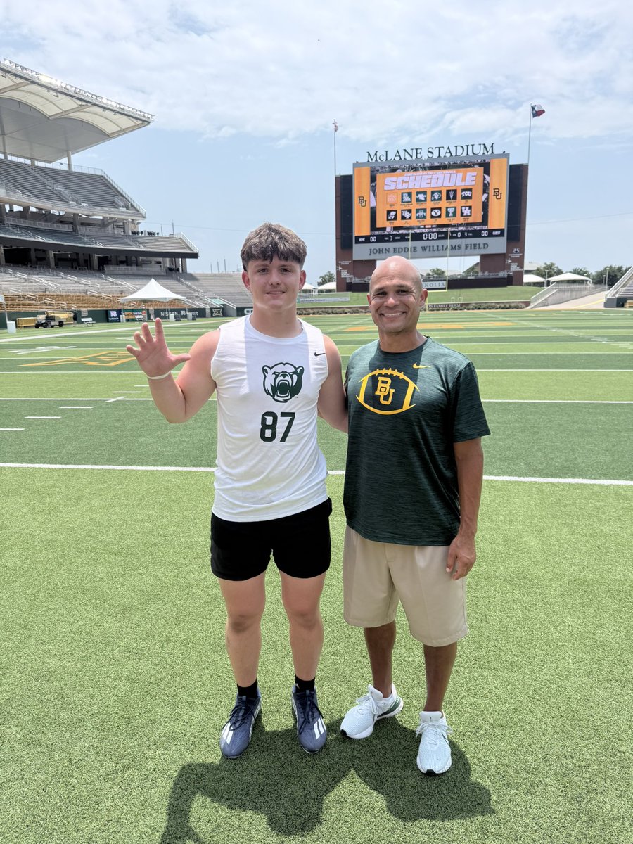 Lane_wilhelm_6's tweet photo. I had a wonderful time competing and showing my skill to @BUFootball. I Thank the coaches for teaching me!! 

@CoachK_Johnson
@GreerJacori
@CoachDaveAranda
@ahunt90 https://t.co/slKeBPcFl4