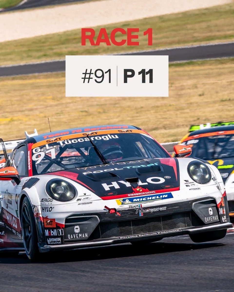 team75bernhard's tweet photo. 𝗥𝗮𝗰𝗲 𝟭 ✔️
Congrats Sam Jongejan on the Rookie Victory 🥳 

P 6 (P 1 in Rookie) - Sam Jongejan 
P 11 - Gian Luca Tüccaroglu
P 24 (P 2 in ProAm) - Michael Essmann

#Team75Bernhard #Motorsport #PSCCD #Porsche #RaceDay
@Porsche @CarreraCupDE 
@PorscheRaces https://t.co/N8gDbISSRe