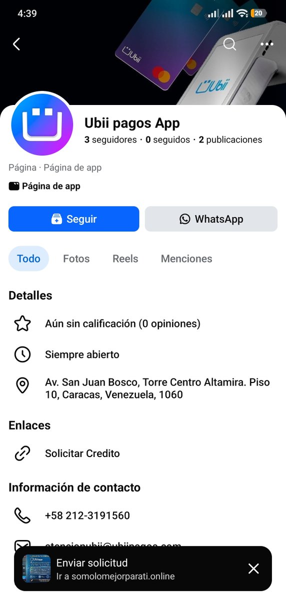 josefco27's tweet photo. Alerta con esta publicidad que está corriendo en redes sociales, como Instagram y Facebook, supuestamente de Ubii @SomosUbiiapp @ubiipagos pero que claramente se ve que es de hackers para robar los datos de acceso https://t.co/YArYxx2sOI