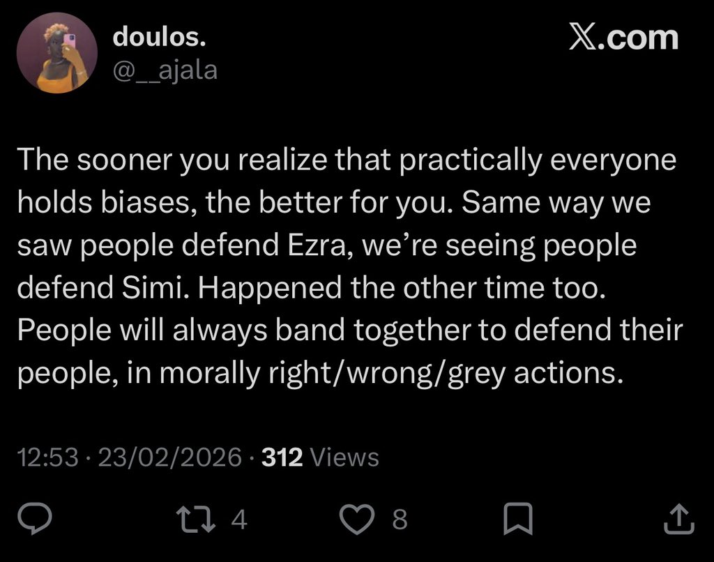 unknownfoudr's tweet photo. But simi na saint, she wasn’t wrong https://t.co/iFScfVY1zI