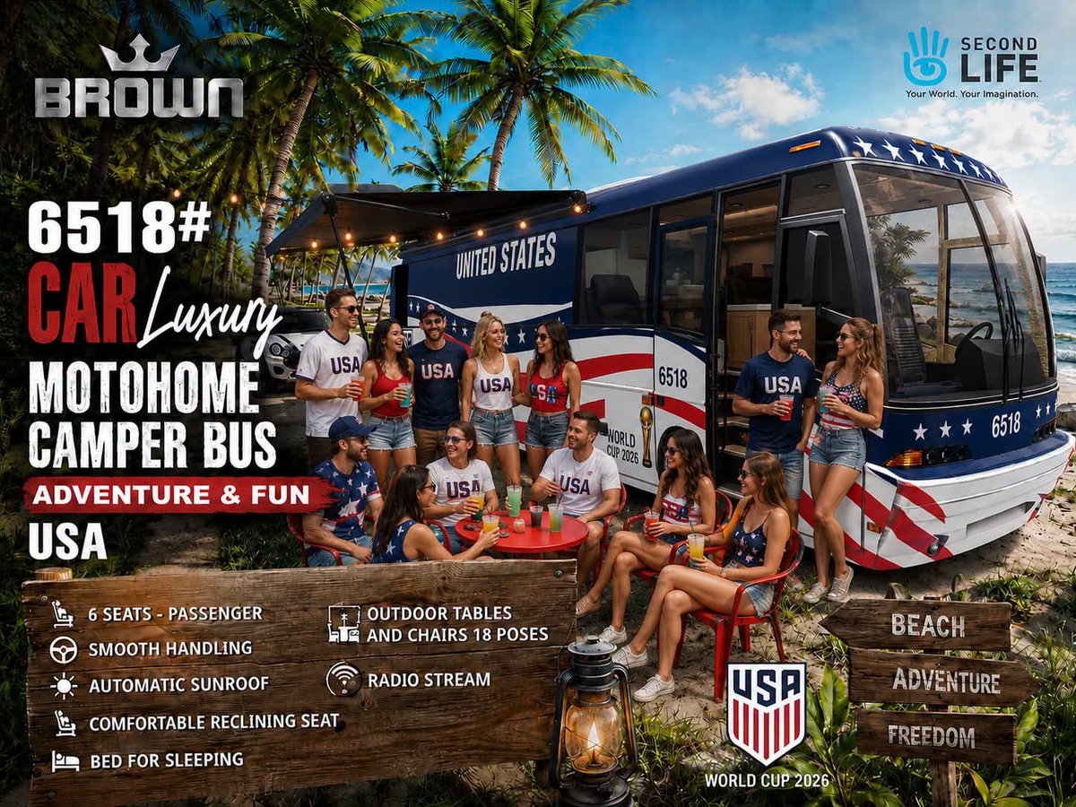 Roger_pimentel7's tweet photo. DRIVABLE BUS FOR SECOND LIFE GAME 

6518# CAR LUXURY MOTOHOME CAMPER BUS ADVENTURE &amp; FUN USA
>>>
https://t.co/nBIwjkYAbf

TEST DRIVE
>>>
https://t.co/knx8RugI7i

#secondlife #sl #france #metaverso https://t.co/fq3hN9QgoS
