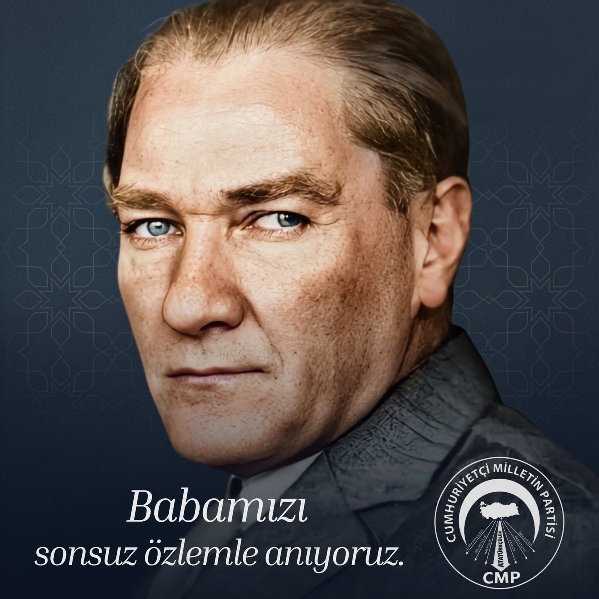 cmp_genelmerkez's tweet photo. Babalar gününde, tüm Türklerin babası olan Atamızı sonsuz özlemle anıyoruz. https://t.co/kuubGsF0Ik