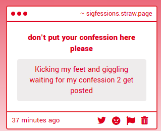 sigfessions's tweet photo. you're gonna have to wait a while i got 67 confessions to post 😊 https://t.co/sX7rUFX8rt
