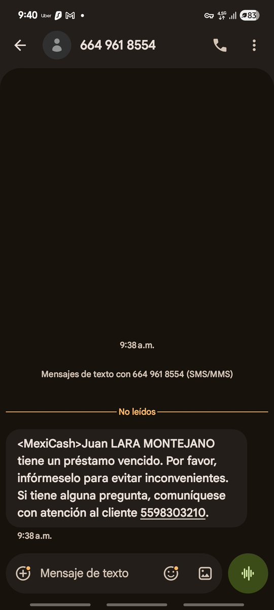 HeliosSeti's tweet photo. @CondusefMX los de mexicash ya han llegado a nivel de acoso. Ya les dije que no dije que no lo conozco, llaman sábados y domingos, de lunes a viernes en horarios inapropiados https://t.co/7hJoVo5tT4
