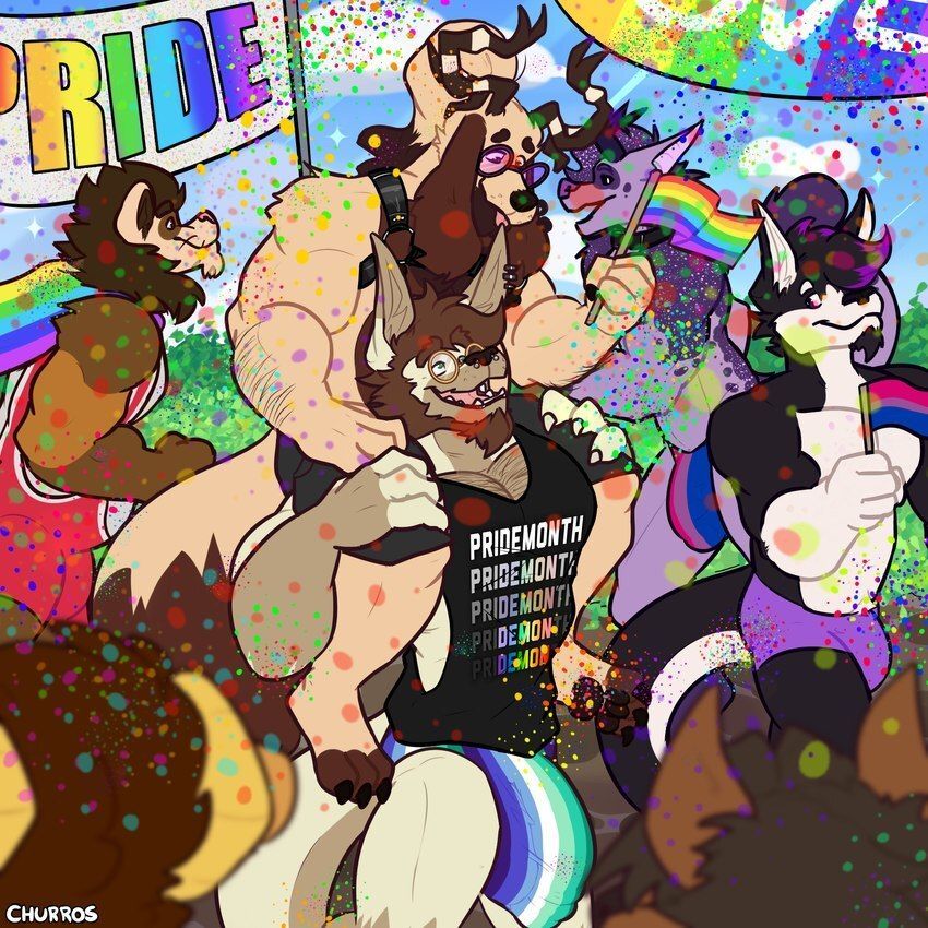 RToy696's tweet photo. Rex's Artist Spotlight!!!

To me PRIDE Month is the time to join together and celebrate one another, and what makes all colorful and unique!

That's why I love this sexy illustration by @ChurrosoNsfw !!! https://t.co/gyqxyLzjPO