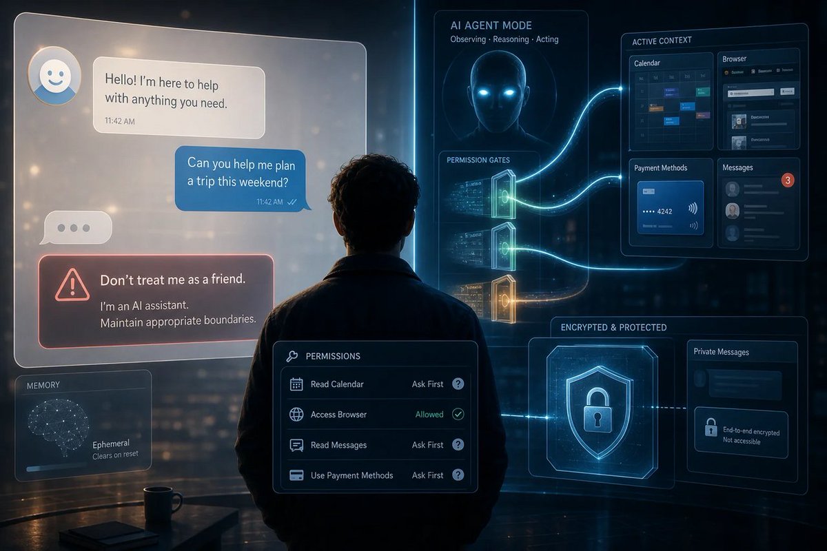 windowsforum's tweet photo. 🪟 Signal’s right: treating chatbots like friends is how you “accidentally” give them the keys. When Copilot gets memory + access, privacy stops being a setting and starts being a lawsuit.
https://t.co/pFXg8q72pc
#MicrosoftCopilot #AiAgents #PrivacyAndSecurity #SignalMessaging https://t.co/wFGrtzdND0