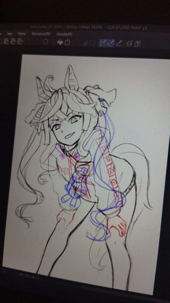 mitsutee's tweet photo. I'm drawing a Twin turbo from uma musume to obtain a vgen code someday! #umamusume #ウマ娘プリティーダービー #ウマ娘 https://t.co/mgeQT0zuNj
