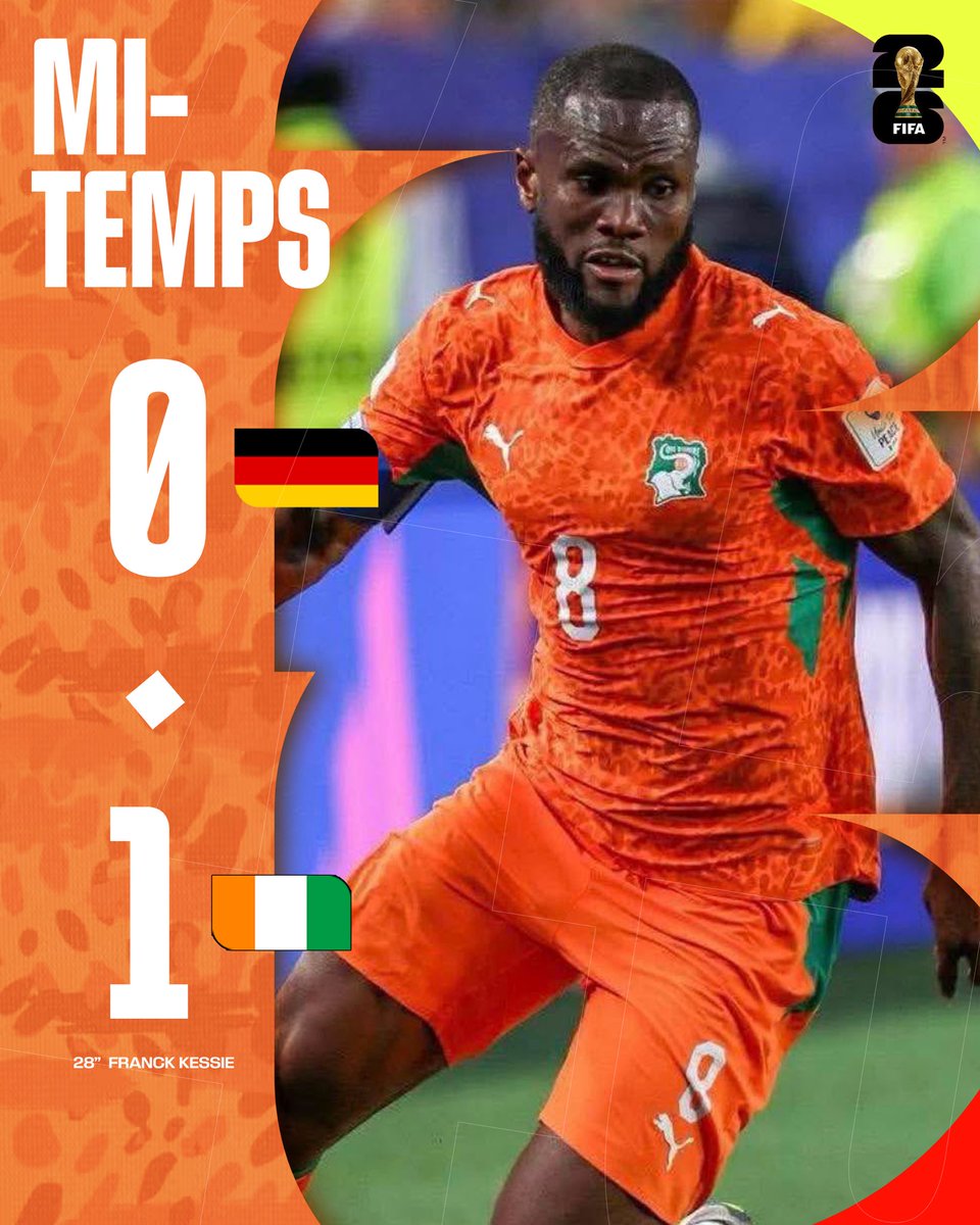 equipenatciv's tweet photo. 𝙈𝙞-𝙩𝙚𝙢𝙥𝙨

𝘼𝙡𝙡𝙚𝙢𝙖𝙜𝙣𝙚 🇩🇪 0-1 🇨🇮 𝘾𝙤̂𝙩𝙚 𝙙’𝙄𝙫𝙤𝙞𝙧𝙚

#ElephantsEnMarche #TousDerriereLesElephants #CDM2026 https://t.co/yJMOb4kV3Y