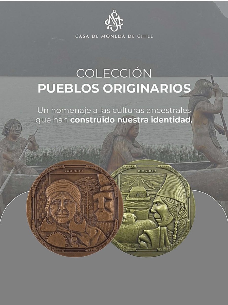 pcayuqueo's tweet photo. Casa de Moneda de Chile presentó Colección Pueblos Originarios, una serie de medallas que celebran la riqueza y legado de las culturas preexistentes al Estado 👉 Conoce la colección completa en https://t.co/tWbrqVUQ4c https://t.co/Rp3uOTBxry
