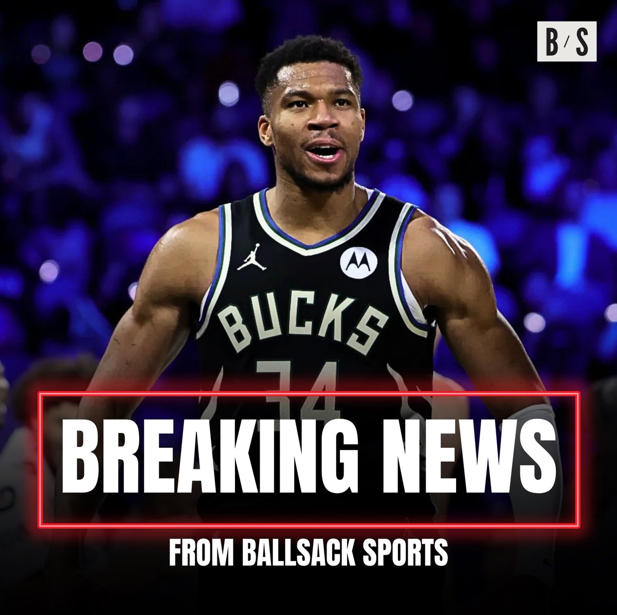 BallsackSports's tweet photo. The Milwaukee Bucks could possibly trade Giannis this off-season, or they could possibly not, a source tells @SharmsCharania 👀 https://t.co/zltuG5nZDE