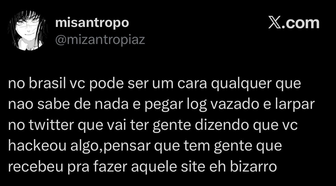 RealIsac's tweet photo. @Duaa_Kurr @Reuters @Duaa_Kurr “In Brazil you can be any guy who doesn't know anything and get a leaked log and say on Twitter that there will be people saying that you hacked something, to think that there are people who received to make that site is bizarre.” https://t.co/Z5TNlxCruT