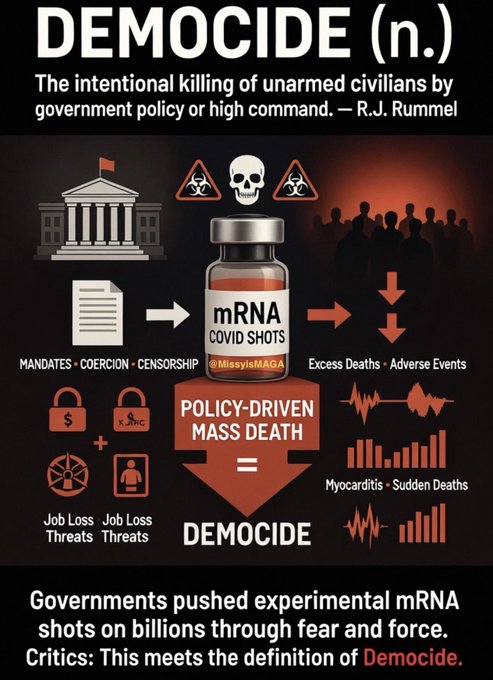 Tom_Fiedler's tweet photo. @SenRonJohnson The mission of .@NIH @US_FDA @HHSGov @CDCgov &amp; @DeptofWar appears 2 have changed from promoting public health &amp; Safety 2 #Democide. Do not #Consent; do not #comply! @sasha_latypova @POTUS @RepYassAnsari @SenRubenGallego @SenMarkKelly @JudicialWatch @swedenborgfound @solari_the https://t.co/NVjsw5Gylf