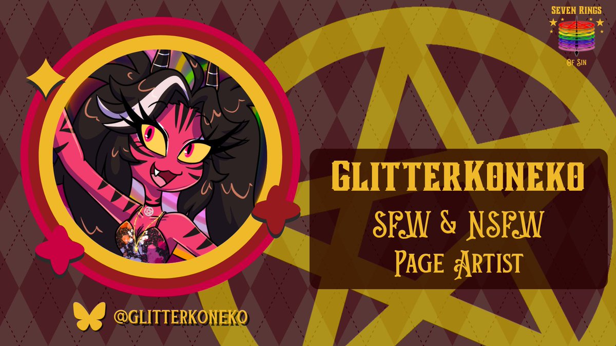 AxlotlZines's tweet photo. 🪄Guest Reveal🪄
Next up in the Ring of Gluttony, we have GlitterKoneko, who will be bringing us Beelzebub in all her glory! 💗
#SevenRingsOfSin #Hellaverse #Hazbin #HelluvaBoss https://t.co/Qsz7FFDBu0