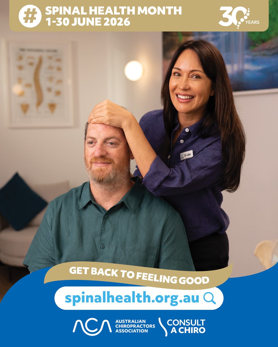 AusChiros's tweet photo. Prevention is key. Early action can reduce the risk of chronic back pain &amp; support long-term mental wellbeing.

Get back to feeling good. Learn how to manage #BackPain 👉 https://t.co/jOvqsBEeCQ

A healthy spine supports a healthy mind!
#SpinalHealthMonth #MentalHealth #SHM26 https://t.co/RwbuMHjANH