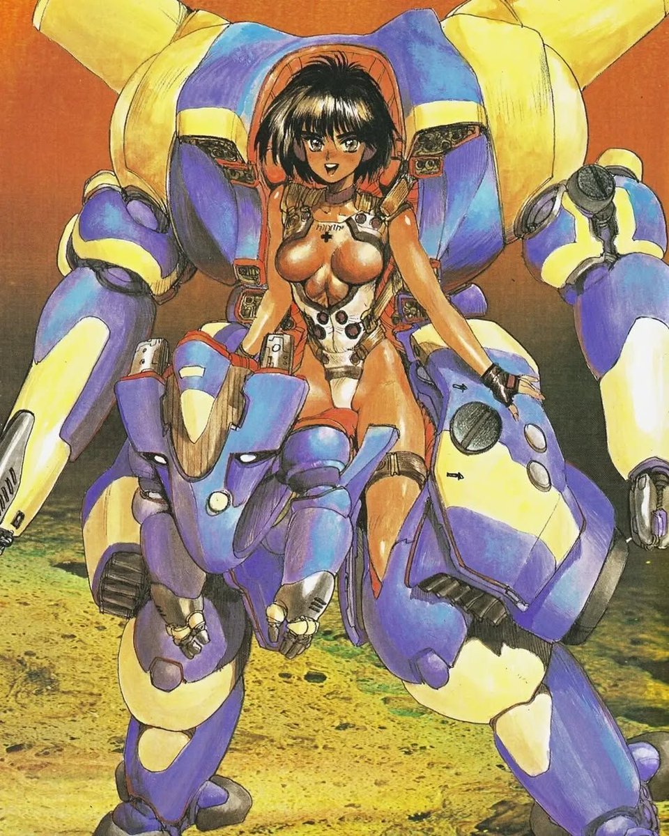 retro_anime's tweet photo. Artwork by Masamune Shirow https://t.co/n5Ji8sBoCs