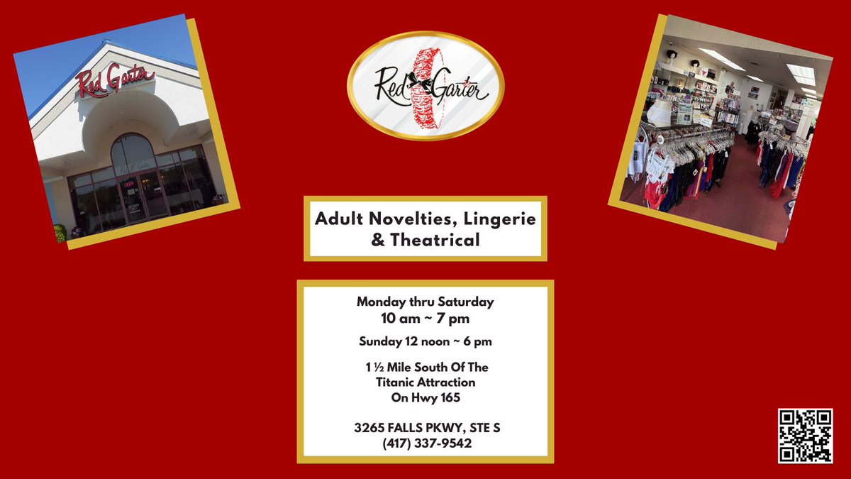 RGarterbranson's tweet photo. Please visit our website at 
https://t.co/Q3ygNzBIPG
_________________________________________
.
Also, please leave a Google Review
https://t.co/WUhEodq8Mg
_________________________________________
.
#explorebranson #lingeriestore #lingerie #adultnovelties #adulttoystore https://t.co/iBjFO6ESAR