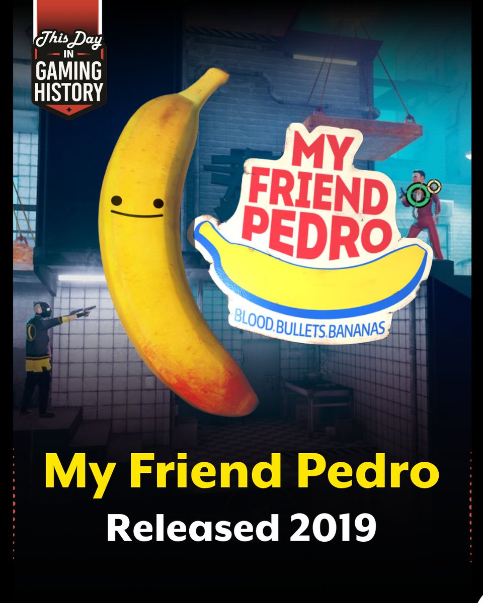 ThisDayGaming's tweet photo. My Friend Pedro Turns 7! 🎮🔥
DeadToast's stylish shooter flipped slow-mo acrobatics with banana-guided gun-fu, split-screen dual-wield chaos, and killer stunts that turned Pedro's antics into Switch/PC bullet ballet mastery.
#MyFriendPedro https://t.co/rUTIZ2Pr7X