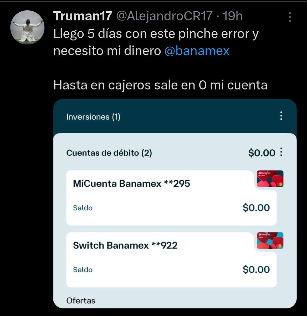 GagoTo14's tweet photo. @Fuadshion @BBVA_Mex @banamex Hermano tendrás que regresar a la antigua y guardar tu dinero en el colchón. Para donde te vayas estarás igual o peor. https://t.co/sSOyxXUCHX
