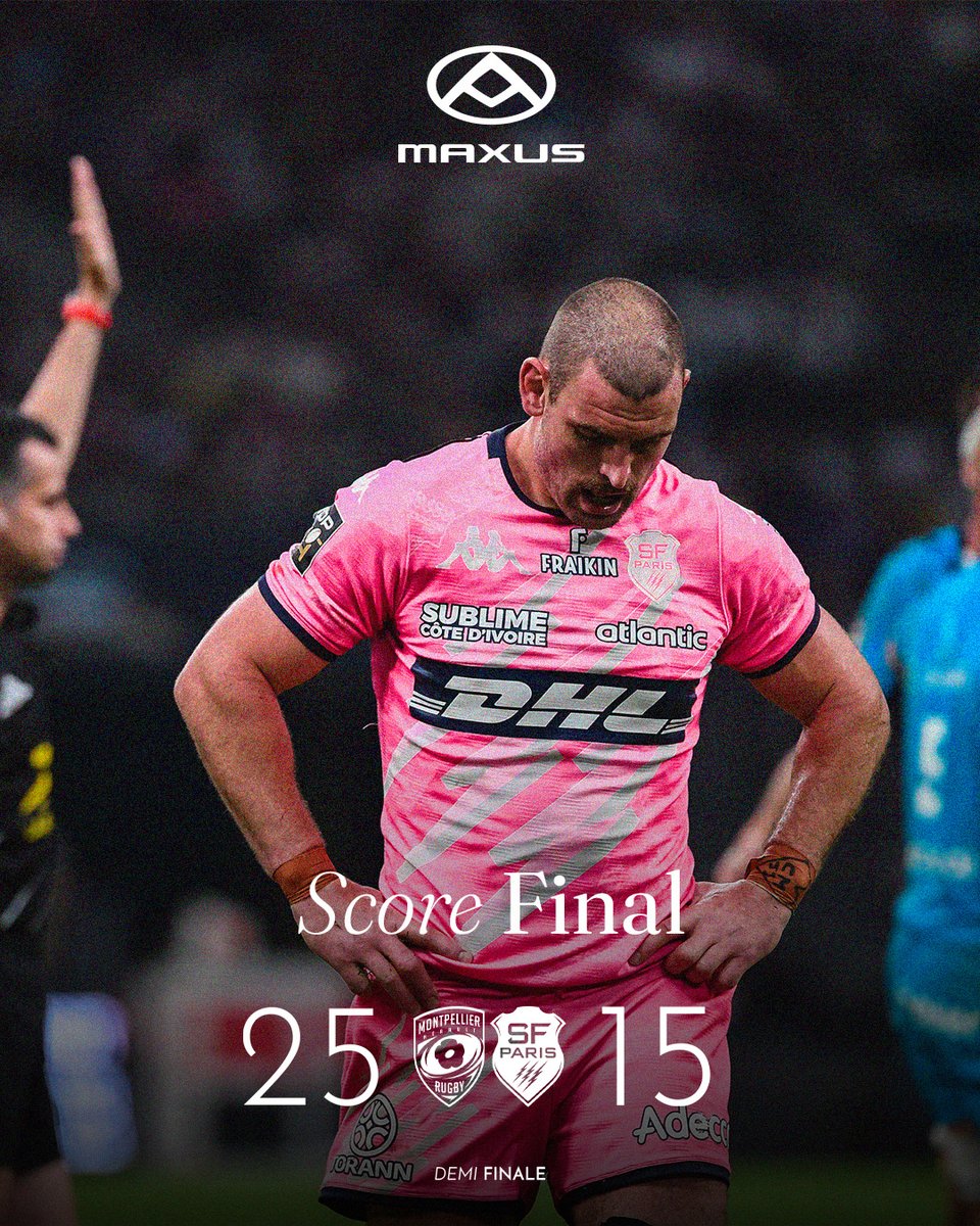 SFParisRugby's tweet photo. Fin de parcours pour les parisiens qui s’inclinent en demi-finale face à Montpellier. https://t.co/ftMrZ0aOzX