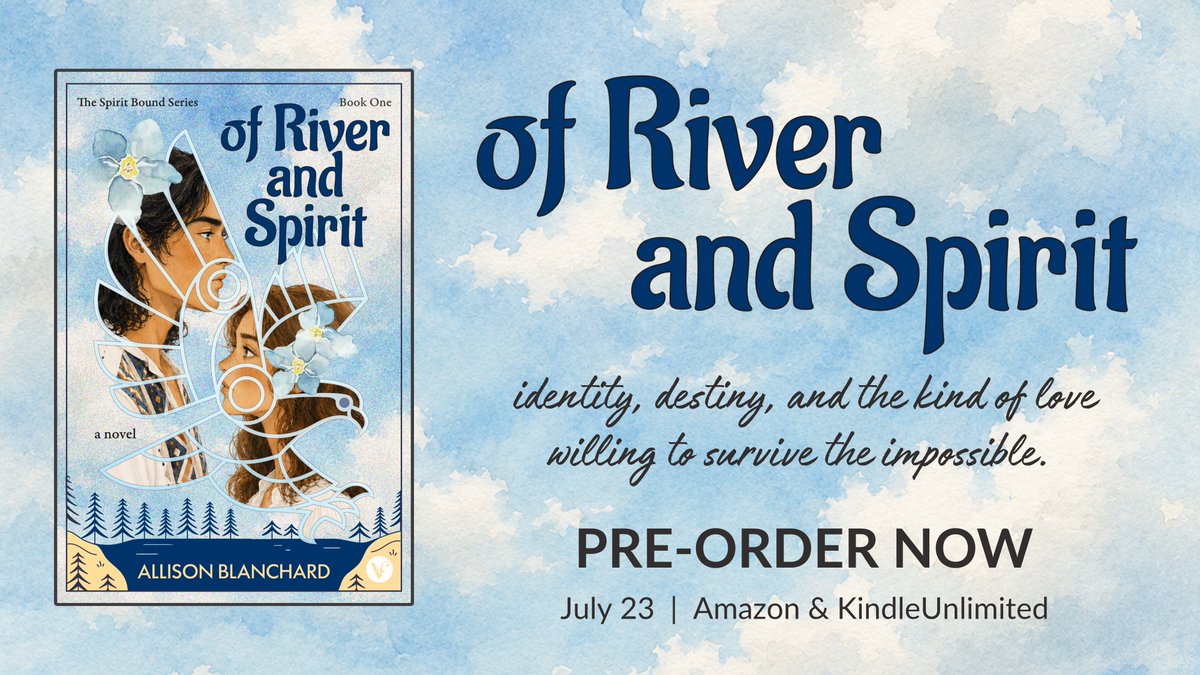 varuspublishing's tweet photo. OF RIVER AND SPIRIT by Allison Blanchard. 

Adeline thought her life in Great Falls was ordinary. Then Cole pulled her into a world of spirits and tribal legends never meant to wake up.

Preorder now, releasing July 23rd ✨
https://t.co/uLVLbG8AjU

#YARomance #SlowBurnRomance https://t.co/KCeNP2OX3v