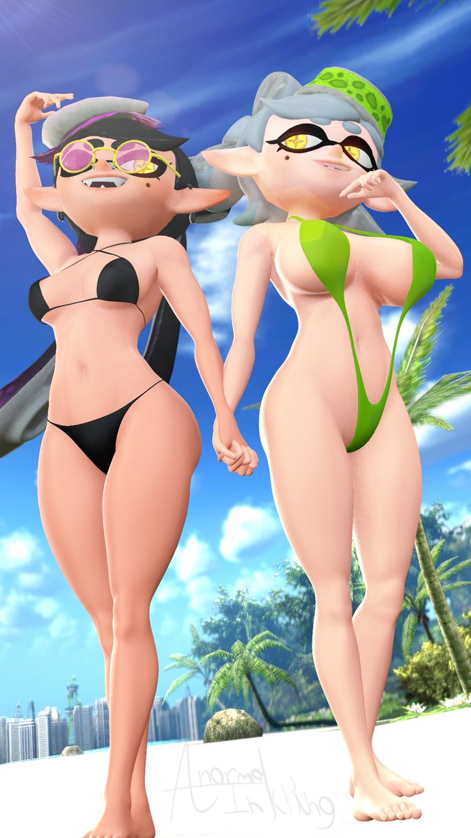 Squiddmar's tweet photo. -Es normal que las Calamarciñas llamen la atención, Pero cuando van a la playa, lo hacen en grande- https://t.co/urvxAWoFIo