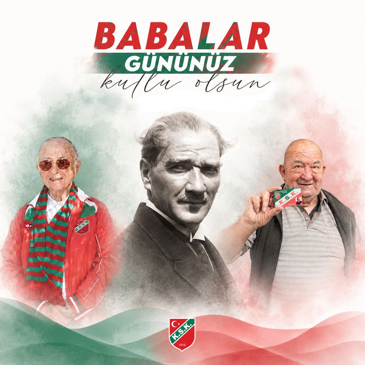 KarsiyakaSK's tweet photo. Bize yeşil-kırmızı sevdayı miras bırakan, Karşıyakalılık gururunu nesilden nesile taşıyan ve en güzel değerleri öğreten tüm babalarımızın Babalar Günü’nü en içten dileklerimizle kutluyoruz. 💚❤️ https://t.co/S6KrjUS0oR
