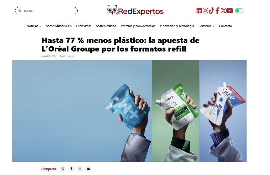RedexpertosCyS's tweet photo. Hasta 77 % menos plástico: la apuesta de L’Oréal Groupe por los formatos refill
https://t.co/PWUpwxHCYZ
@lorealcolombia 
@LOrealParisUSA 

#SomosYulderYCris #RedExpertos #Sostenibilidad #ConsejoSostenible https://t.co/mXJ8iqrB74