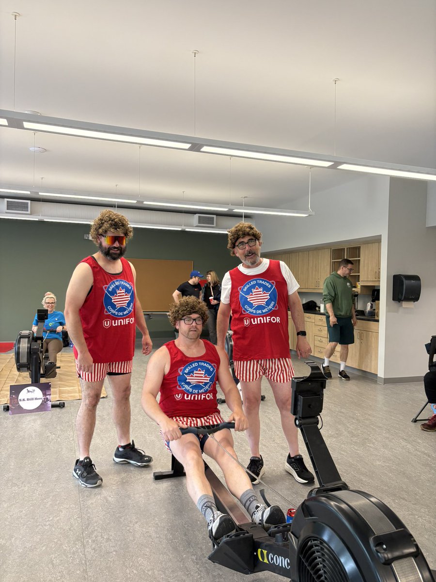 UniforTheUnion's tweet photo. Team Sink or Swim is almost a third of the way through the Joggin the Goggins 24-hour rowing challenge!

All proceeds go to NB Social Pediatrics, a great cause that supports children and families in need. https://t.co/605Tm3d529