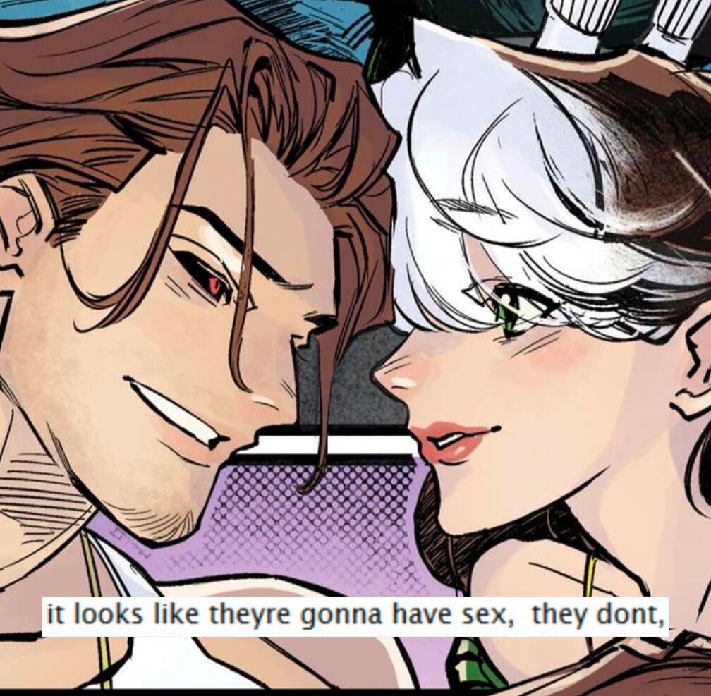 PunkerDuckie's tweet photo. I have a personal beef with Jeff the Landshark for interrupting this.
#romy #rogueandgambit #gambitandrogue #gambit #rogue https://t.co/D1N9prUg6l