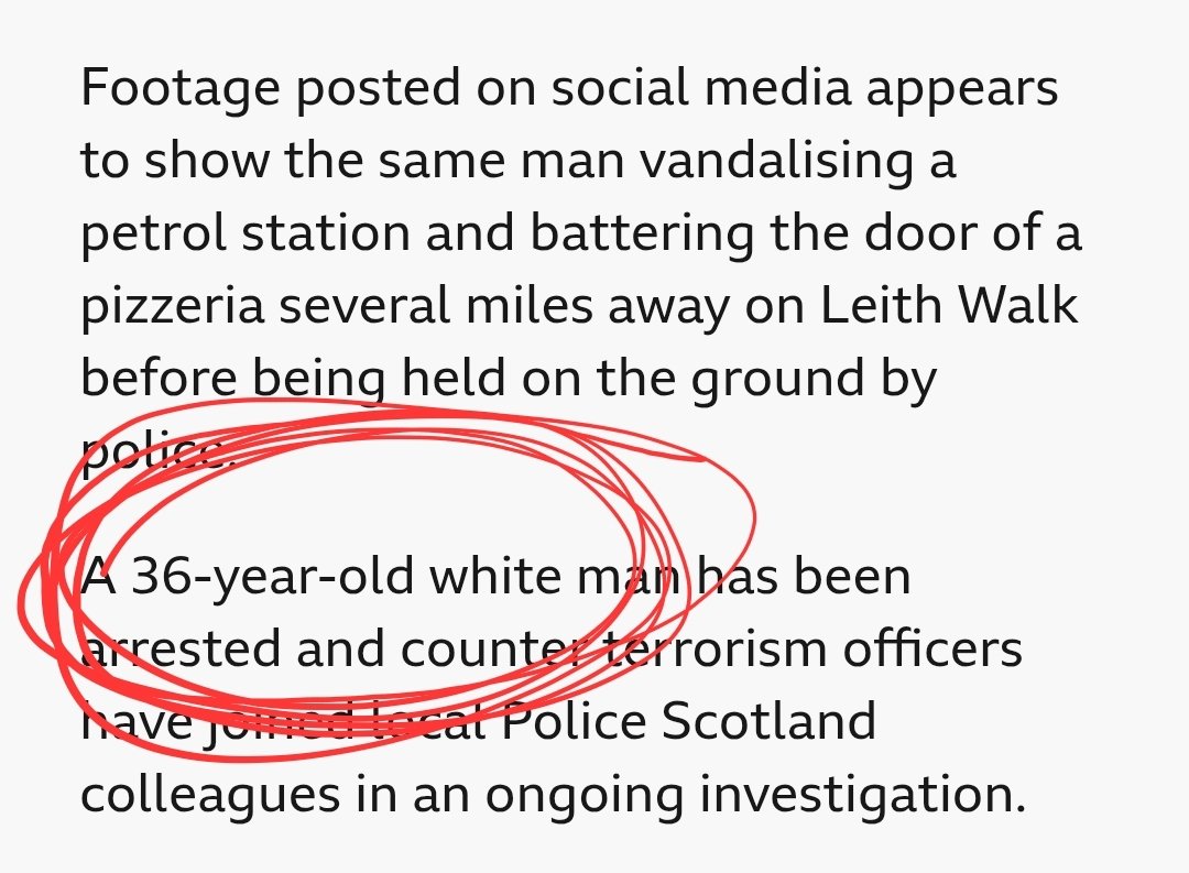 brinners81's tweet photo. So quick to announce the skin colour when it's a white guy! https://t.co/x72rINZW9K