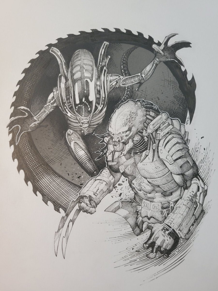 【一点物イラストアート】WHICH ONE OF US IT CRAZY? ALIEN VS. PREDATOR original art commission by CHRIS STEVENS! For