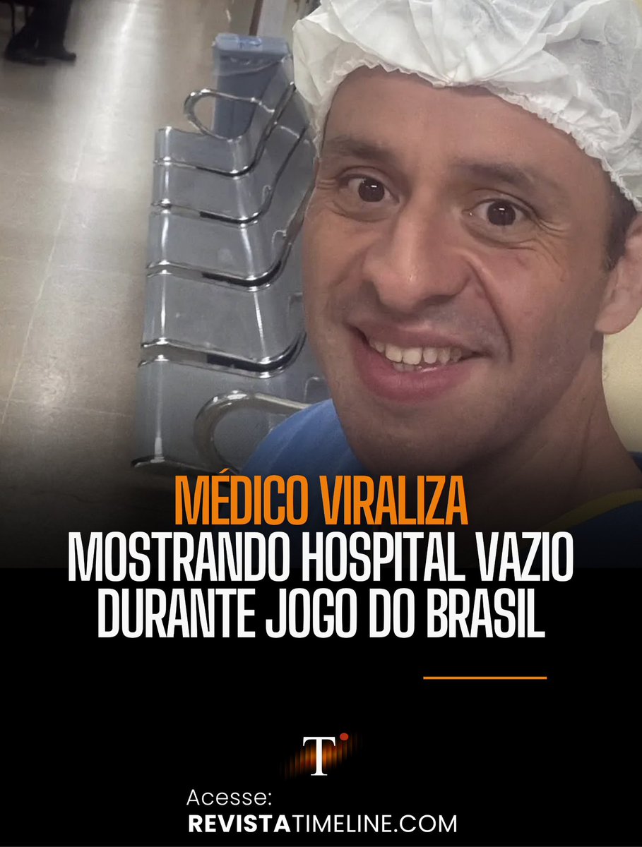 RevistaTL's tweet photo. Uma postagem feita por um médico obstetra do Distrito Federal trouxe à tona uma discussão que costuma surgir a cada Copa do Mundo, mas raramente é tratada com a seriedade que merece.

Durante uma partida da Seleção Brasileira, o maior pronto atendimento obstétrico do SUS no Distrito Federal — acostumado a receber centenas de pacientes diariamente — registrou apenas dois atendimentos durante o período do jogo. A sala de espera, normalmente lotada, permaneceu vazia.

O médico fez a pergunta em tom de brincadeira: “A CBF descobriu a cura das urgências?”. Mas a observação revela um fenômeno real e recorrente que desafia algumas das explicações mais comuns para a superlotação dos serviços de saúde.

As verdadeiras emergências continuaram acontecendo. Acidentes graves, infartos, AVCs, complicações obstétricas e situações de risco à vida não desaparecem porque há uma partida de futebol sendo disputada. Quem precisa de socorro imediato continua procurando atendimento.
