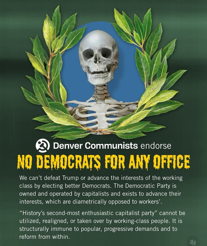 DrKarlynB's tweet photo. Guys, I'm pretty sure the real communists don't support the Democrats and don't vote for them.

This is in a new guide produced by the Denver Communists. https://t.co/cZG43QDhOa