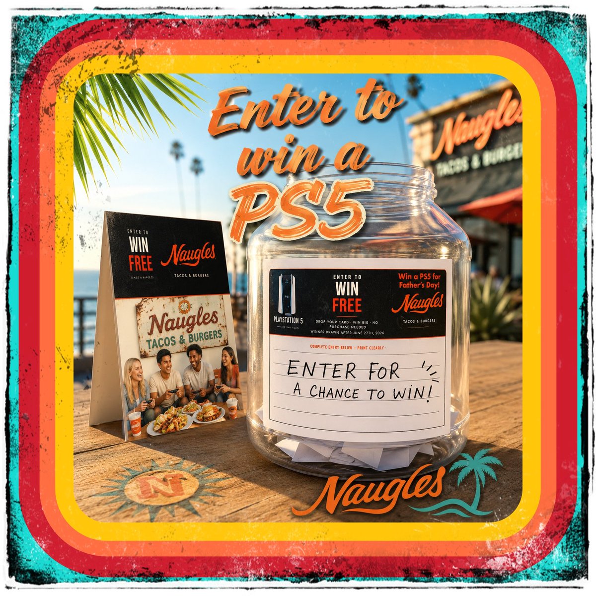nauglestacos's tweet photo. ๐ฎ๐ฅ LAST CHANCE TO WIN A PS5 FOR DAD... (or let's be honest, for yourself). ๐ฅ๐ฎ
Father's Day is almost here, and so is your final shot at scoring a FREE PlayStation 5.
#WinAPS5
#FathersDayUpgrade
#FavoriteChildStatus
#NauglesTacosAndBurgers
#PoweredByTacosAndDreams https://t.co/cvtM5MXafH