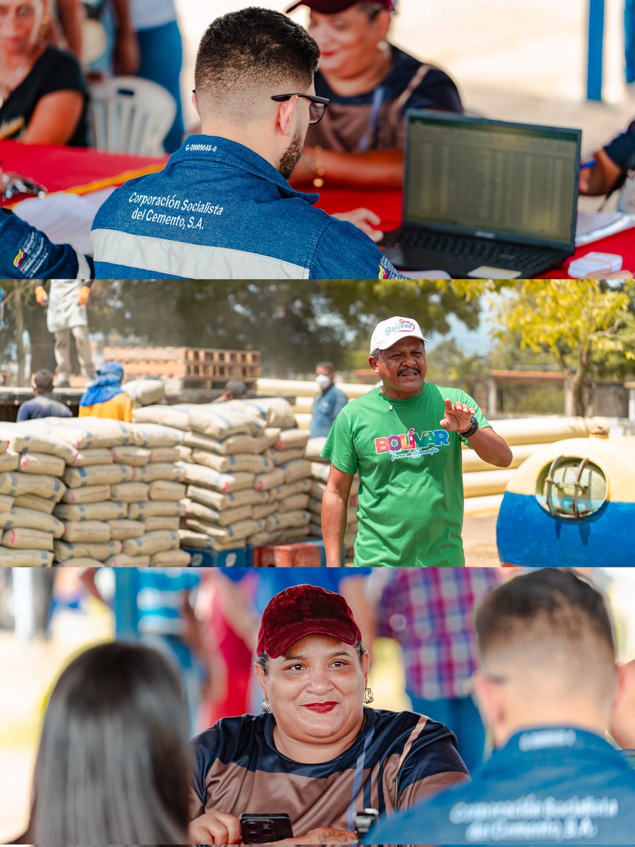 AlonzoYanny's tweet photo. Nos vinimos este sábado a la comuna Héroes de Chirica con dos grandes jornadas a cielo abierto para la venta de cemento. Atendiendo a 9 consejos comunales con un total de 3.600 sacos de cemento. Gracias al apoyo de nuestra presidenta (E) @delcyrodriguezv y Gob. @tatachavista https://t.co/f0cLOQsnPX