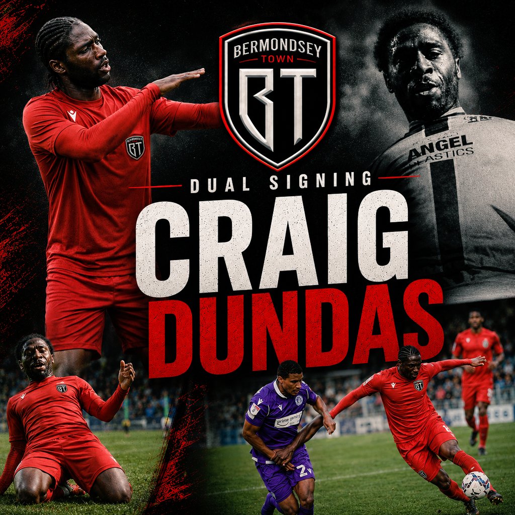 bermondseytown's tweet photo. 𝙄𝙏'𝙎 𝙎𝙏𝘼𝙍𝙏𝙀𝘿 CRAIG DUNDAS ✅️
DUAL SIGNING 🖊

We're delighted to welcome Craig Dundas as a dual-signed player for the upcoming season.

Craig's experience and standing within the non-league game will be a huge asset to the club. 
@FootballCoachSW @robruss1981 https://t.co/1Xd03xo7Wy