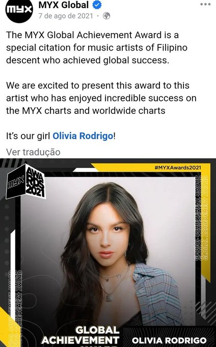 Ladyshameika's tweet photo. curiosidade: menos de um ano depois de lançar drivers license a olivia ganhou um premio de honraria do myx, a principal premiação de musica da filipina, por ser uma representação global do pais https://t.co/Y46zWfgFbN
