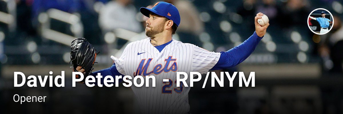 MLBBulkbot's tweet photo. Mets bullpen game tonight (Bulk TBD).

NYM bullpen:
Myers 6D-43P

— @NYPost_Mets: "David Peterson will start tomorrow."

@_David_Peterson @Mets https://t.co/IoWhqMDas0