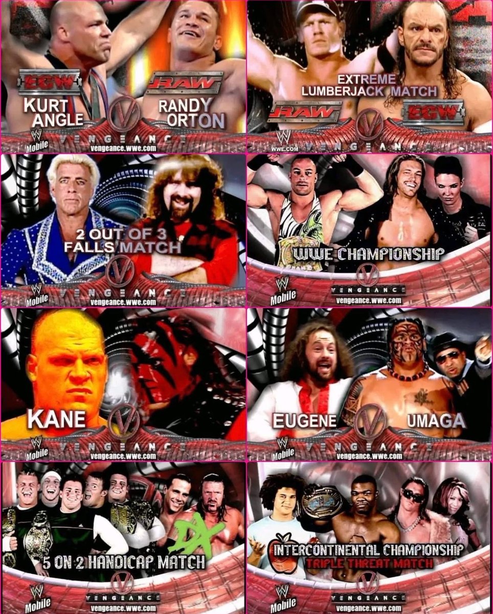 TheOVW5's tweet photo. The match card for Vengeance 2006. https://t.co/8jXY6994ii