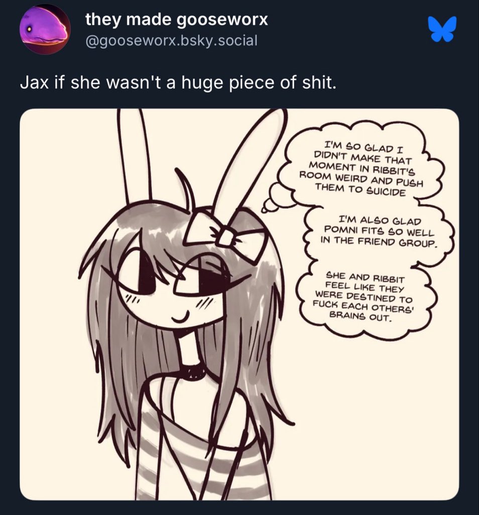 kyoruyeye's tweet photo. actually insane how much proof and confirmation there is for jax to be trans and people are still denying it  😭😭😭😭leave her alone ???she literally has the TRANSFEM FLAG ON HER FLOOR https://t.co/Bp3ngk0vpo