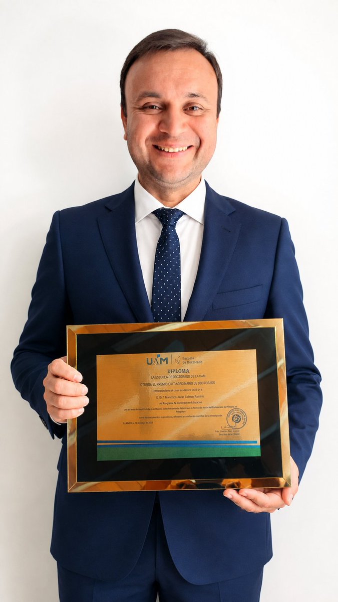 FranjaviColR's tweet photo. Los sueños no tienen origen social; tienen esfuerzo, perseverancia y fe.
El 13 de mayo de 2026recibí el **Premio Extraordinario de Doctorado en Educación  de la Universidad Autónoma de Madrid, una de las universidades públicas más prestigiosas de Europa. https://t.co/ogFMPtYuge