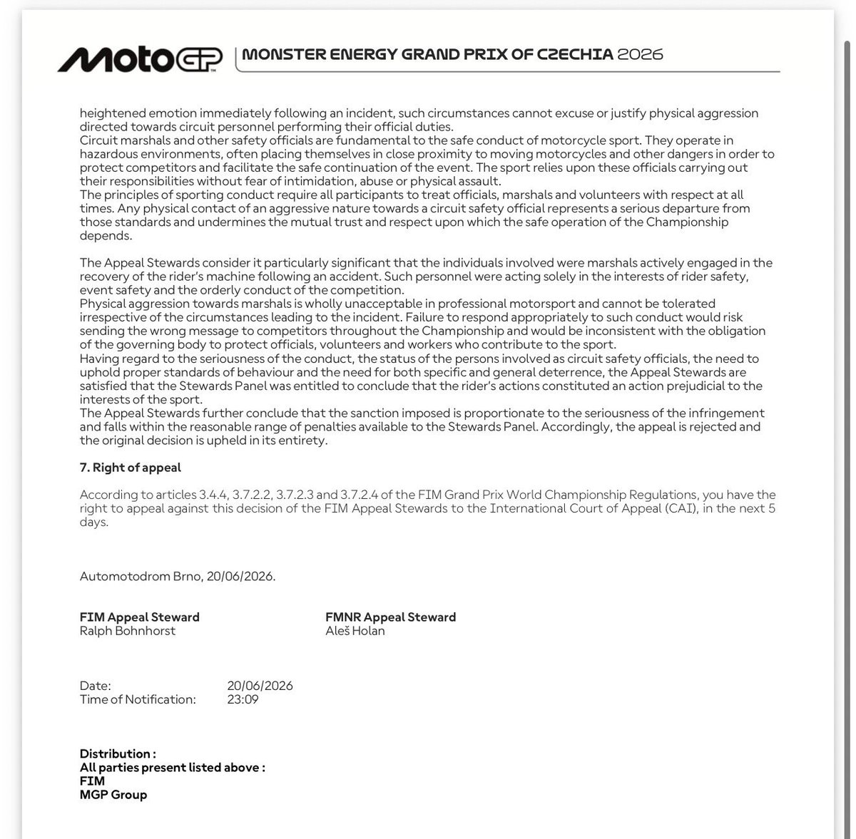 germax33's tweet photo. El Comitè de Apelación de la FIM rechaza la apelación de Aprilia y mantiene la sanción a Marco Bezzecchi de no correr en Brno #MotoGP https://t.co/TK2qAoaLKS