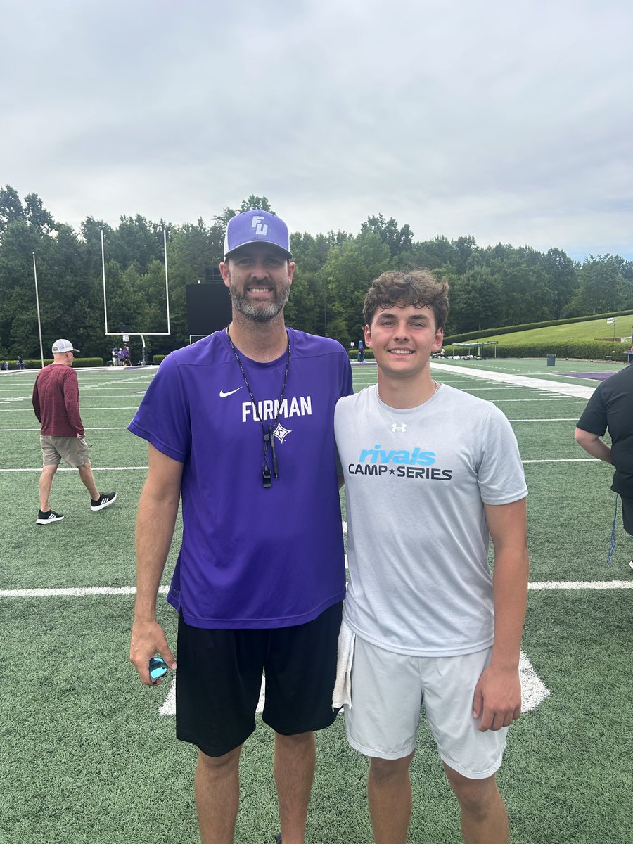 PearsonH18's tweet photo. Had a great camp with @PaladinFootball 
@justin_roper @DrewDudzik @FUCoachHendrix @CoachGreeneQBT @CSmithScout https://t.co/4O2eHRnOov