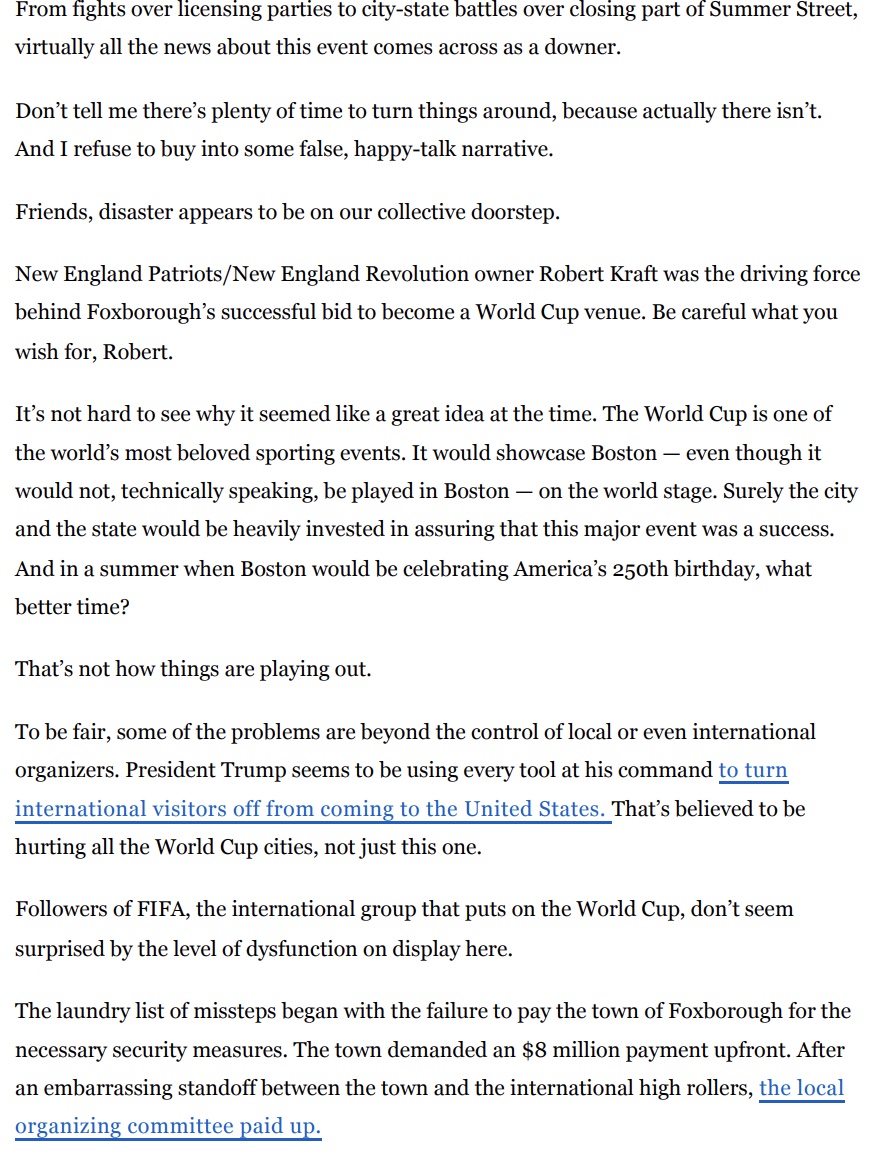 bostonradio's tweet photo. The Globe's activist journalists were never wrong about the World Cup, they just lied. There’s a difference. And Pizzuti’s contempt for the Krafts is in a league of its own. Those are undisputable facts. And now one of many receipts : https://t.co/byRxWDDBJ1
