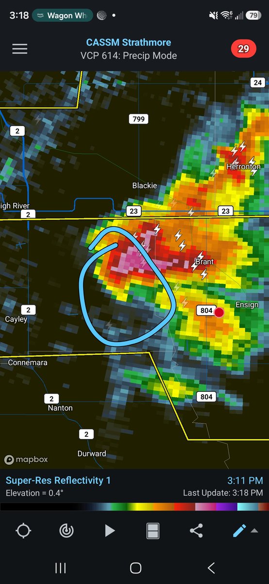 RFD_Maverick's tweet photo. @BadWeatherKyle and @DanMaddenWX in the perfect spot, watch this storm

#abstorm https://t.co/NP86bBPsbW
