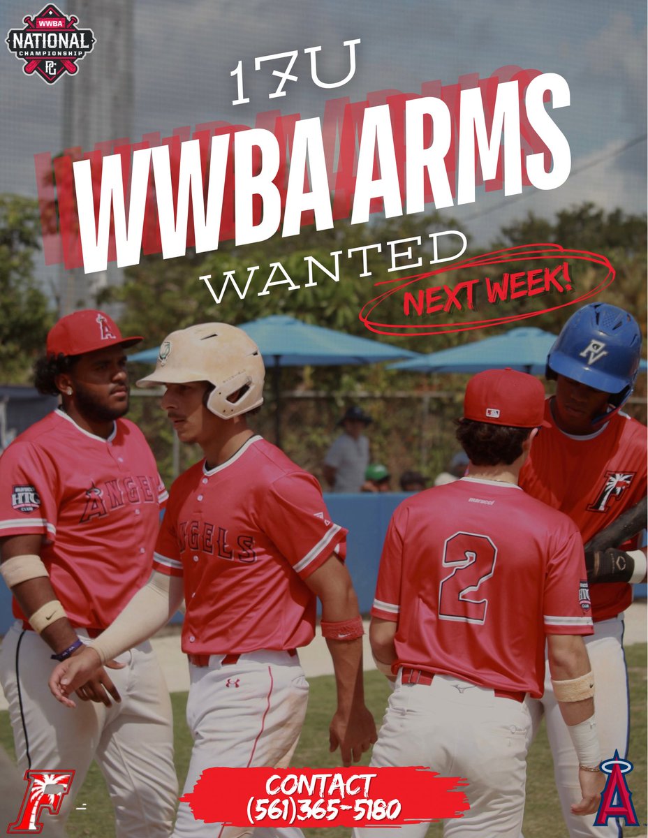FLelitebaseball's tweet photo. 17U WWBA Arms wanted for this upcoming week! If interested please contact (561)365-5180🌴#GritSociety #FLEliteBaseball #FLElite https://t.co/ru8cohtaSz