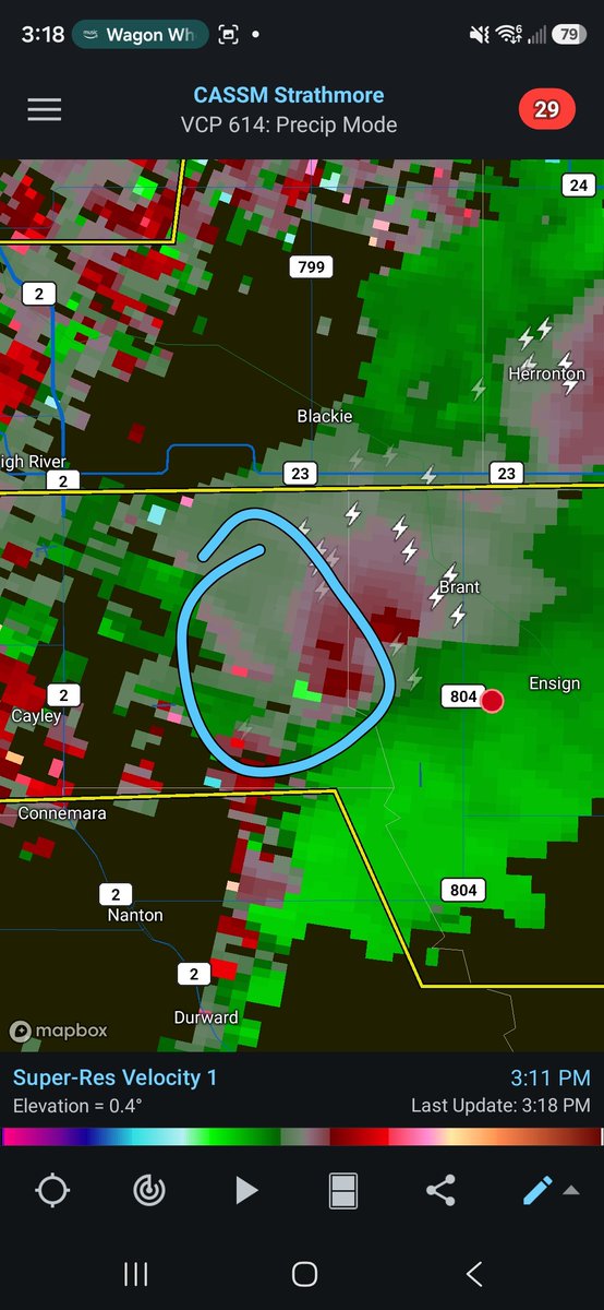RFD_Maverick's tweet photo. @BadWeatherKyle and @DanMaddenWX in the perfect spot, watch this storm

#abstorm https://t.co/NP86bBPsbW
