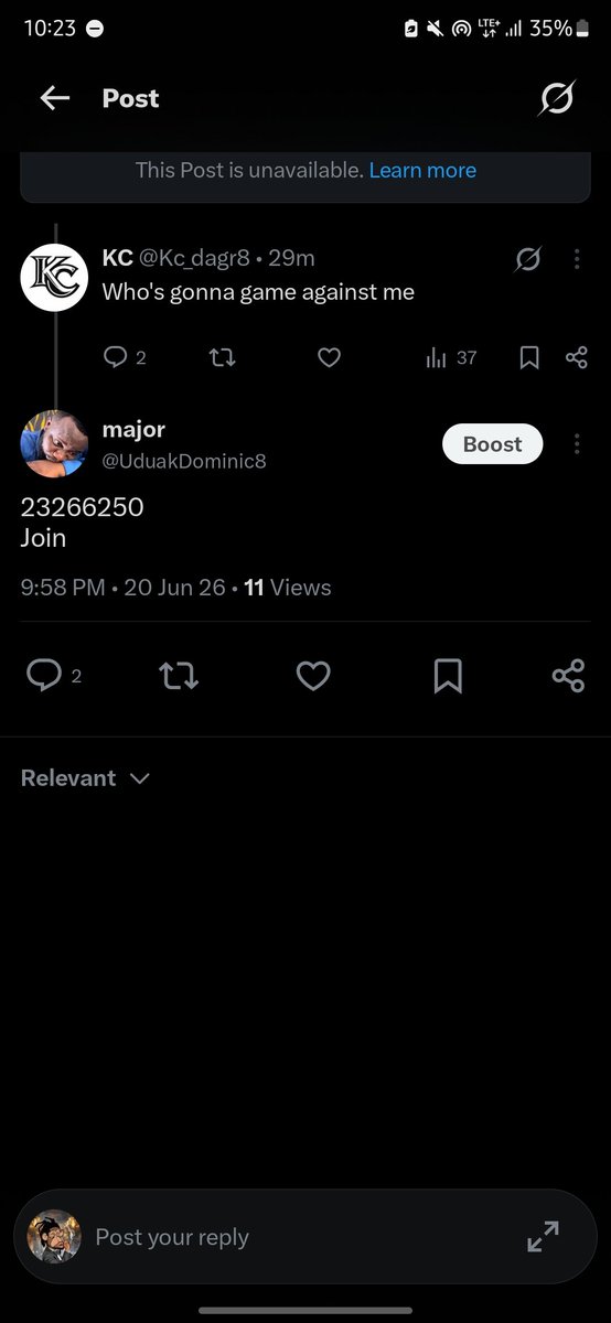 Xirus_0's tweet photo. I think, I'm shadow ban 
@Bebe_Ik against @UduakDominic8 
I won

https://t.co/IUV9B7ZYTj https://t.co/Av8MmBt9d4